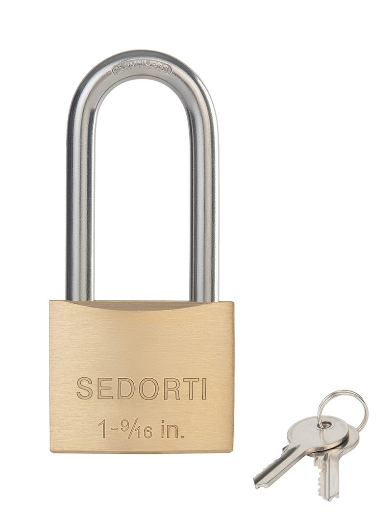 SEDORTI Outdoor Weatherproof Padlock with Stainless Steel Shackle and Solid Brass Body  Marine Grade Rustproof Long Lock for Sheds  Storage Unit School Gym Locker  Fence  Toolbox  Hasp Storage - Image 2